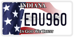 EDU960 license plate in Indiana