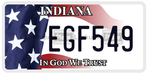 EGF549  license plate in IN