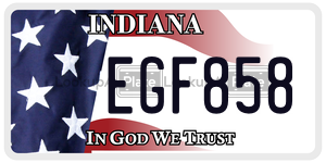 EGF858  license plate in IN