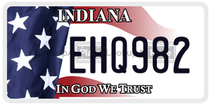 EHQ982  license plate in IN