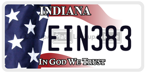 EIN383  license plate in IN