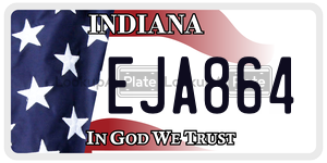 EJA864  license plate in IN