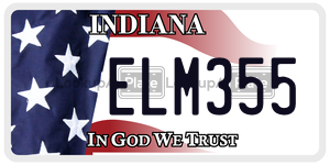 ELM355  license plate in IN