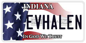 EVHALEN  license plate in IN