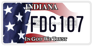 FDG107  license plate in IN
