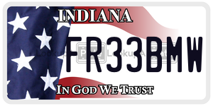 FR33BMW  license plate in IN