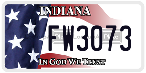 FW3073 license plate in Indiana