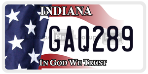 GAQ289 license plate in Indiana