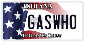 GASWHO  license plate in IN