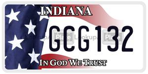 GCG132 license plate in Indiana