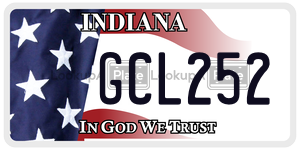 GCL252  license plate in IN