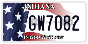GW7082  license plate in IN