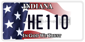 HE110  license plate in IN