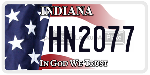 HN2077 license plate in Indiana