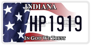 HP1919  license plate in IN