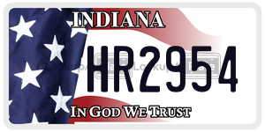 HR2954  license plate in IN