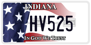 HV525 license plate in Indiana