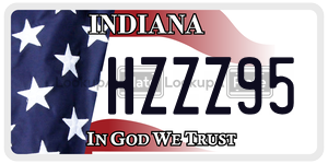 HZZZ95  license plate in IN