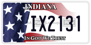 IX2131  license plate in IN
