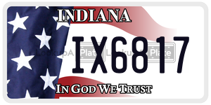 IX6817  license plate in IN