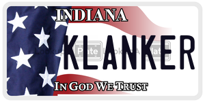 KLANKER  license plate in IN