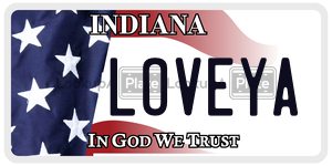 LOVEYA  license plate in IN