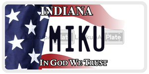 MIKU license plate in Indiana