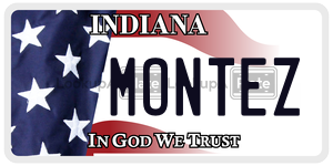 MONTEZ  license plate in IN