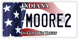 MOORE2  license plate in IN