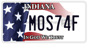 MOS74F license plate in Indiana
