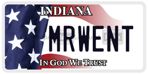 MRWENT license plate in Indiana