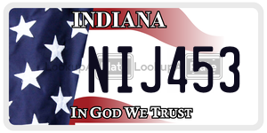 NIJ453 license plate in Indiana