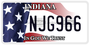 NJG966 license plate in Indiana