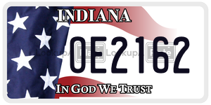 OE2162  license plate in IN