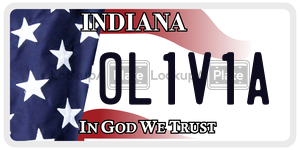OL1V1A license plate in Indiana