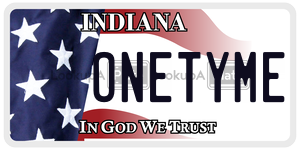 ONETYME  license plate in IN