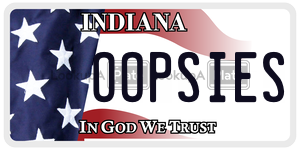 OOPSIES  license plate in IN