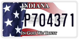 P704371 license plate in Indiana