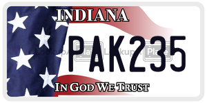 PAK235 license plate in Indiana