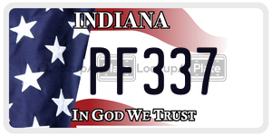 PF337  license plate in IN