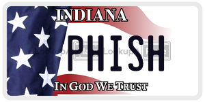 PHISH license plate in Indiana