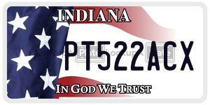 PT522ACX license plate in Indiana
