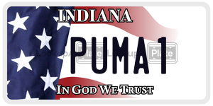 PUMA1  license plate in IN