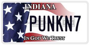 PUNKN7  license plate in IN