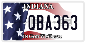 QBA363  license plate in IN