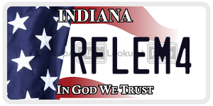 RFLEM4 license plate in Indiana