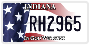 RH2965 license plate in Indiana