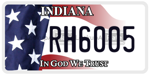 RH6005 license plate in Indiana