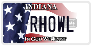 RHOWL  license plate in IN