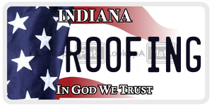 ROOFING license plate in Indiana